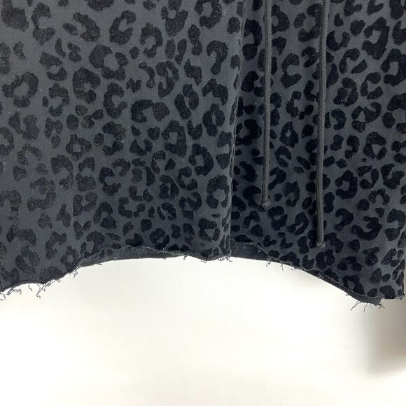 The Kooples Hoodie Sweatshirt Women’s L Velvet Leopard Print Pullover Raw Hem - Picture 5 of 9